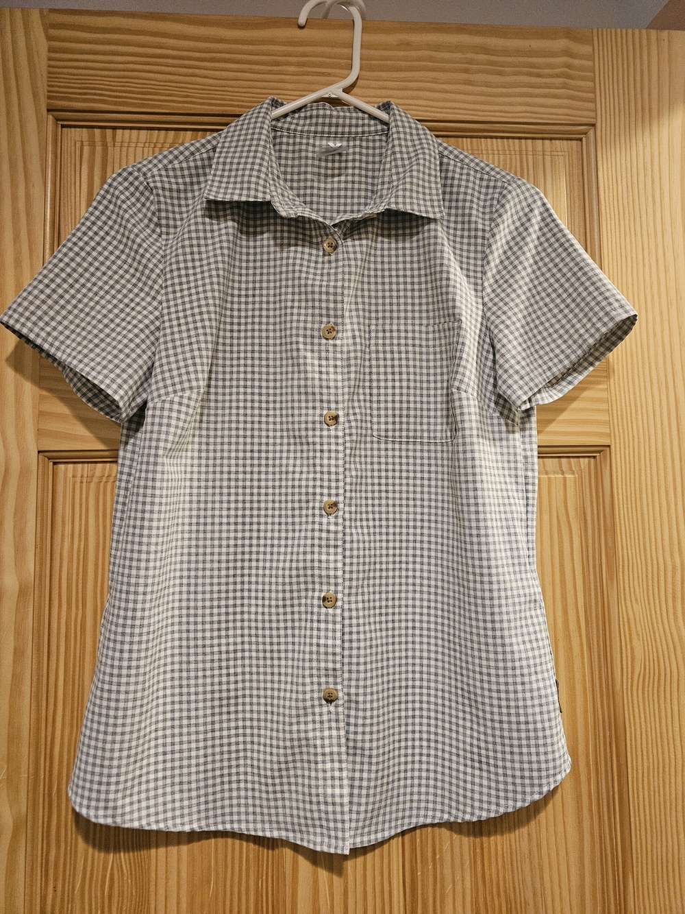 ZeroXposur Small Gingham Button-Down Shirt Womens Short Sleeve - Picture 2 of 13